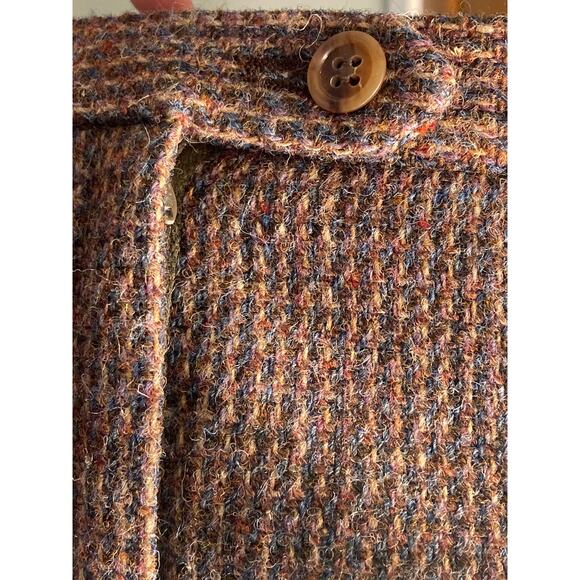 Harris Tweed Pencil Skirt Vintage Brown Blue Fabulous Classic Elegance Sz 12 M - Picture 4 of 9